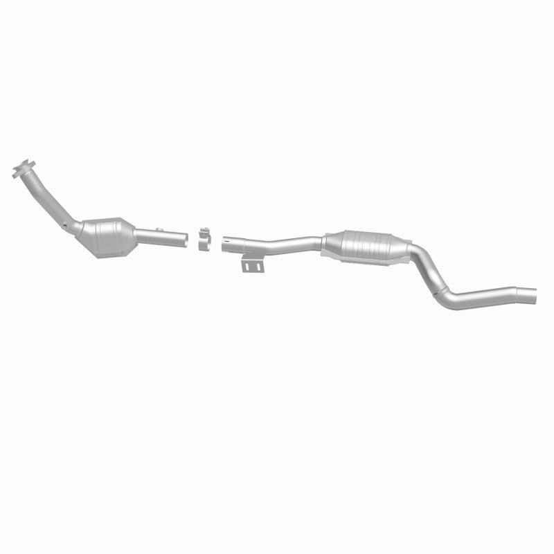 MagnaFlow 52115 oem grade direct-fit catalytic converter, side view of the turntable spin