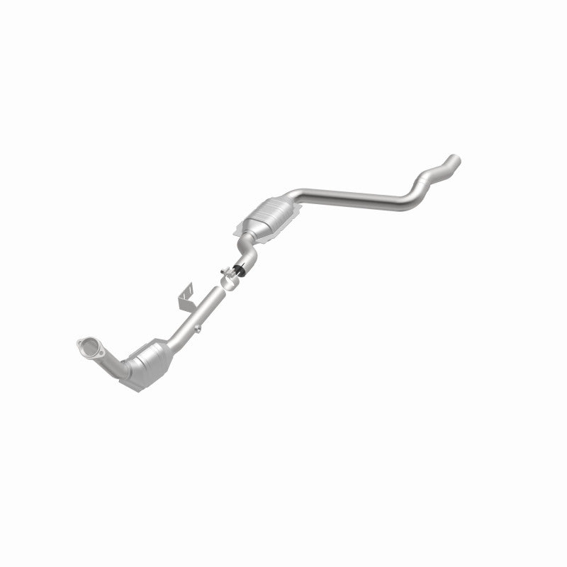 MagnaFlow 52116 oem grade direct-fit catalytic converter, opposite front three-quarter view of the turntable spin