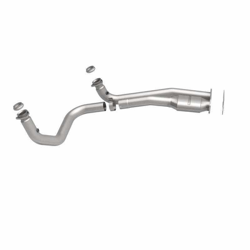 MagnaFlow 93607 hm grade direct-fit catalytic converter, side view of the turntable spin