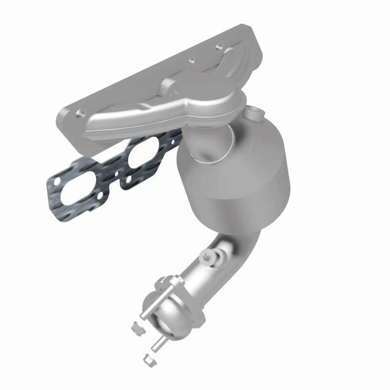 MagnaFlow 49376 oem grade manifold converter, rear three-quarter view of the turntable spin