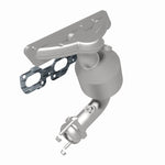 MagnaFlow 49376 oem grade manifold converter, rear three-quarter view of the turntable spin