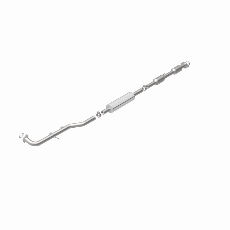 MagnaFlow 52574 oem grade direct-fit catalytic converter, rear view of the turntable spin