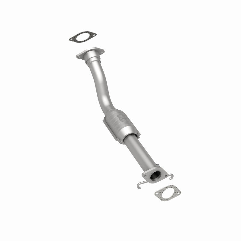 MagnaFlow 93177 hm grade direct-fit catalytic converter, rear three-quarter view of the turntable spin