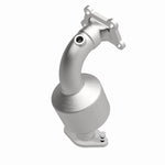 MagnaFlow 52002 oem grade direct-fit catalytic converter, rear view of the turntable spin