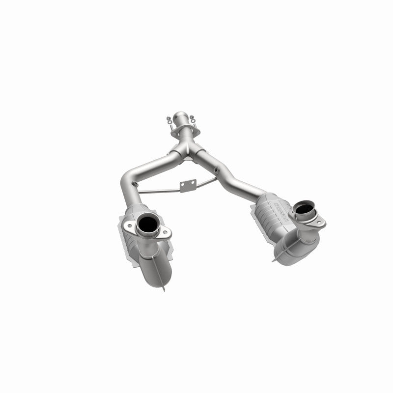 MagnaFlow 444064 carb direct-fit catalytic converter, opposite side view of the turntable spin