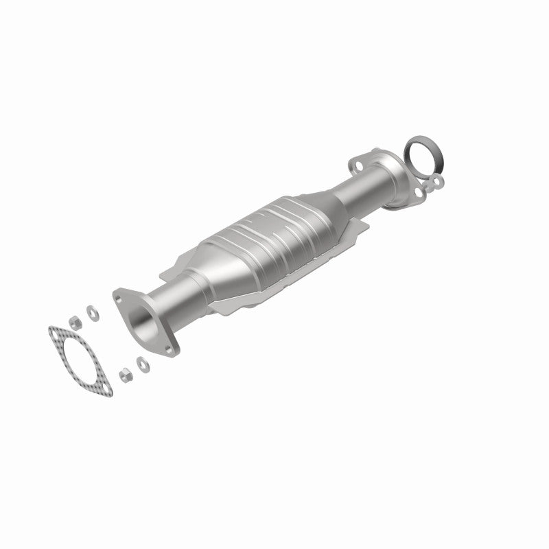 MagnaFlow 24239 hm grade direct-fit catalytic converter, rear view of the turntable spin