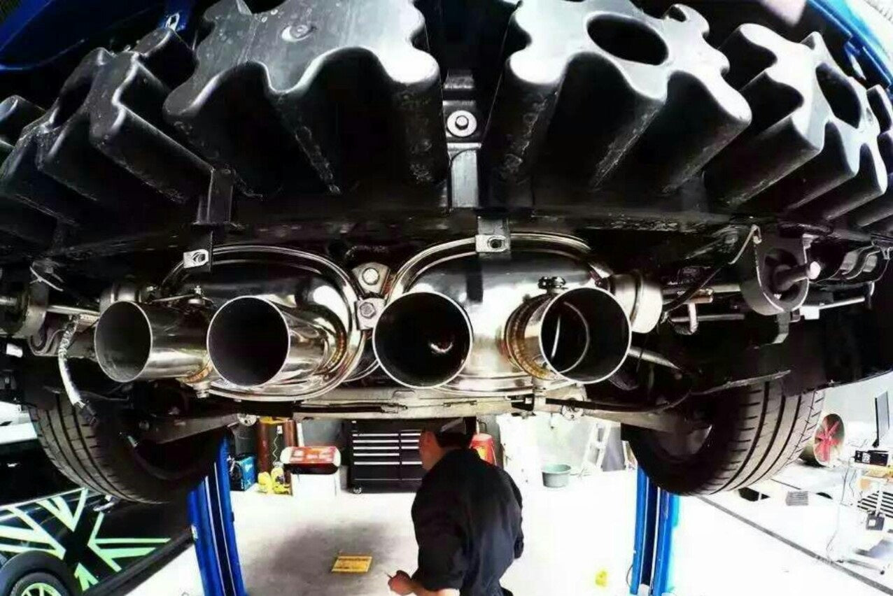 ARMYTRIX Stainless Steel Valvetronic Catback Exhaust System Quad Blue Coated Tips For Chevrolet Corvette C7 2014-2021