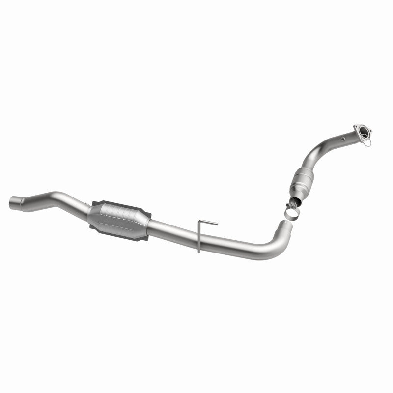 MagnaFlow 49667 oem grade direct-fit catalytic converter, opposite rear three-quarter view of the turntable spin