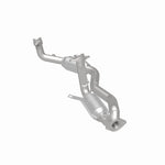 MagnaFlow 444033 carb direct-fit catalytic converter, rear three-quarter view of the turntable spin