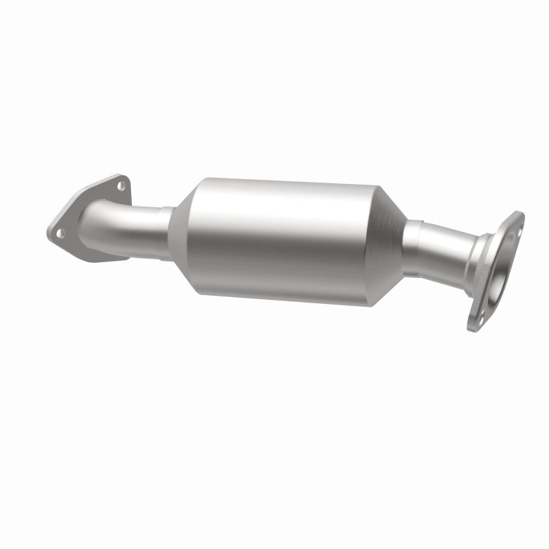 MagnaFlow 5461261 carb direct-fit catalytic converter, opposite rear three-quarter view of the turntable spin