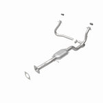 MagnaFlow 23628 hm grade direct-fit catalytic converter, rear view of the turntable spin