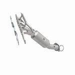 MagnaFlow 50309 hm grade manifold converter, front three-quarter view of the turntable spin
