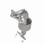 MagnaFlow 52001 oem grade direct-fit catalytic converter, rear view of the turntable spin