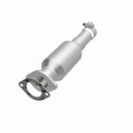MagnaFlow 5571146 carb direct-fit catalytic converter, opposite front three-quarter view of the turntable spin