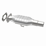 MagnaFlow 93439 epa direct-fit catalytic converter, opposite rear three-quarter view of the turntable spin