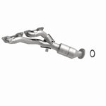 MagnaFlow 5531868 carb manifold converter, front three-quarter view of the turntable spin