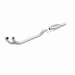 MagnaFlow 93302 epa direct-fit catalytic converter, front three-quarter view of the turntable spin