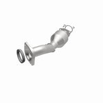 MagnaFlow 52031 oem grade direct-fit catalytic converter, opposite front three-quarter view of the turntable spin