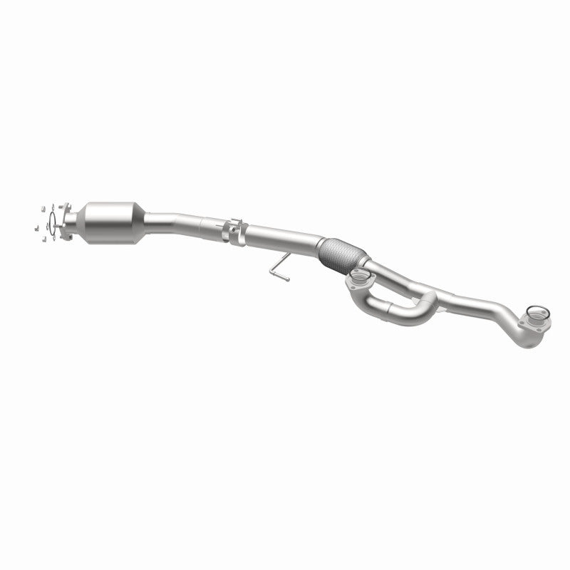 MagnaFlow 280126 oem grade direct-fit catalytic converter, opposite rear three-quarter view of the turntable spin