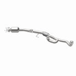 MagnaFlow 280126 oem grade direct-fit catalytic converter, opposite rear three-quarter view of the turntable spin