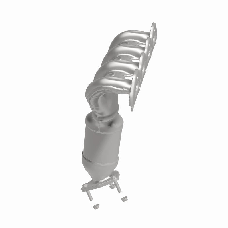 MagnaFlow 5531062 carb manifold converter, side view of the turntable spin