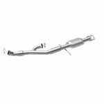 MagnaFlow 49906 oem grade direct-fit catalytic converter, front three-quarter view of the turntable spin