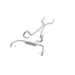 MagnaFlow 15895 street series cat-back exhaust, opposite front three-quarter view of the turntable spin