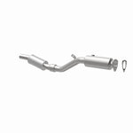 MagnaFlow 24139 hm grade direct-fit catalytic converter, opposite rear three-quarter view of the turntable spin