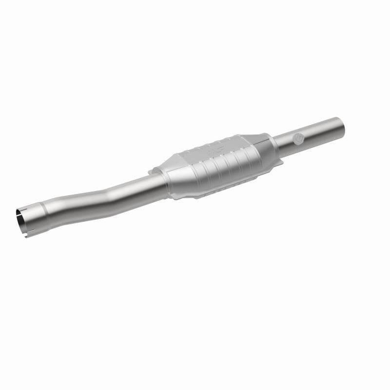 MagnaFlow 459000 carb direct-fit catalytic converter, front three-quarter view of the turntable spin