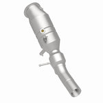 MagnaFlow 52265 oem grade direct-fit catalytic converter, rear three-quarter view of the turntable spin