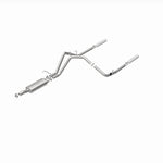 MagnaFlow 15863 street series cat-back exhaust, rear view of the turntable spin