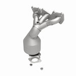 MagnaFlow 50445 hm grade manifold converter, rear view of the turntable spin