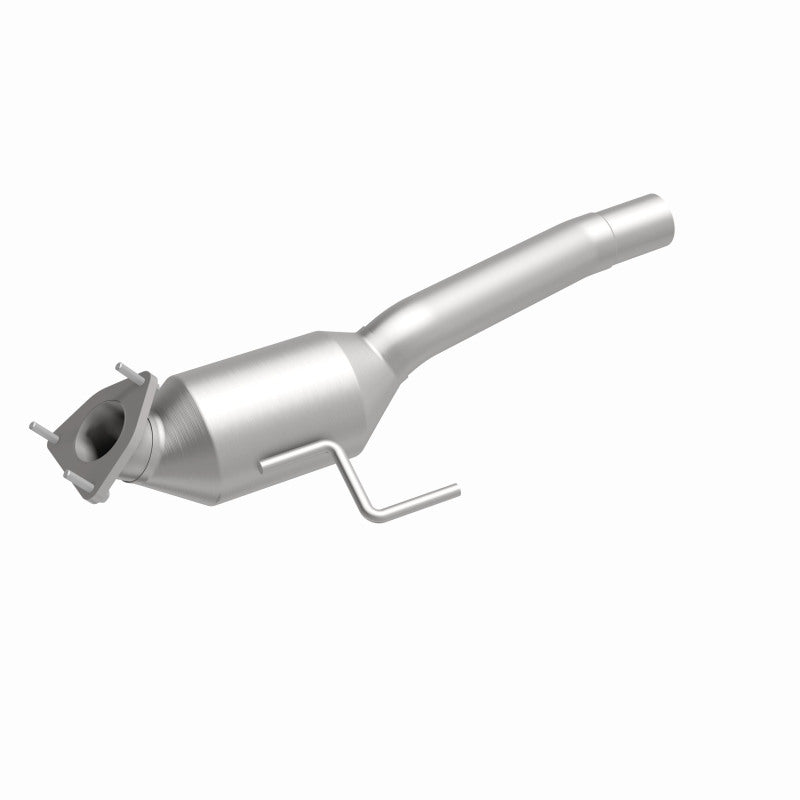MagnaFlow 24186 hm grade direct-fit catalytic converter, front three-quarter view of the turntable spin
