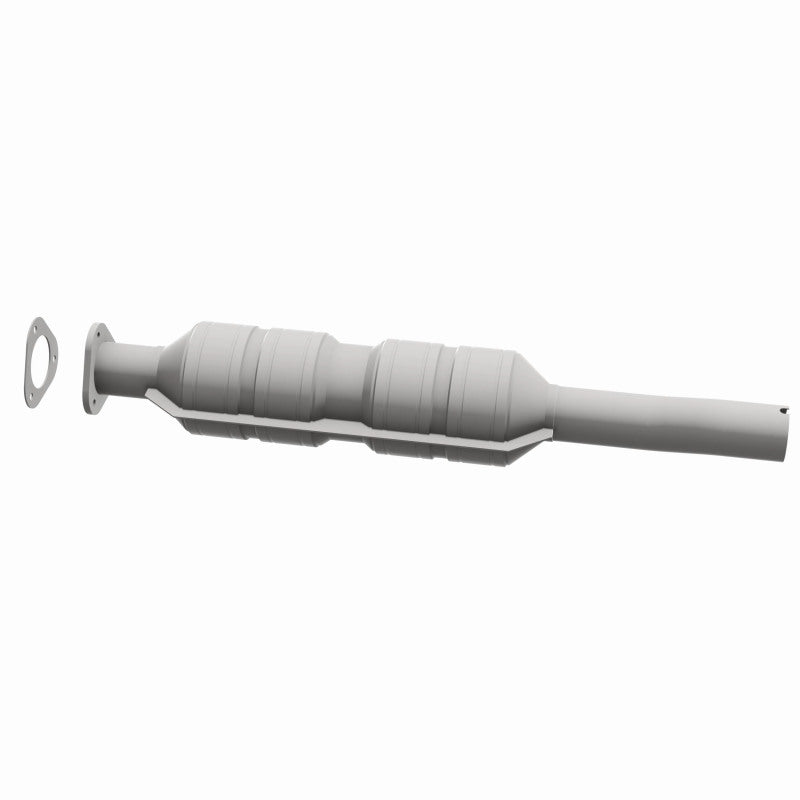 MagnaFlow 55320 hm grade direct-fit catalytic converter, side view of the turntable spin