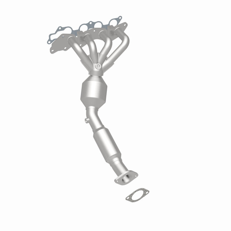 MagnaFlow 50391 hm grade manifold converter, rear three-quarter view of the turntable spin