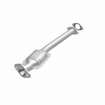MagnaFlow 23397 hm grade direct-fit catalytic converter, opposite front three-quarter view of the turntable spin