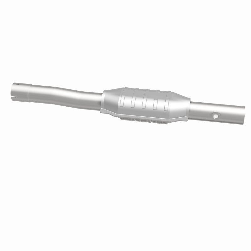 MagnaFlow 447222 carb direct-fit catalytic converter, side view of the turntable spin