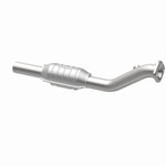 MagnaFlow 49961 oem grade direct-fit catalytic converter, opposite rear three-quarter view of the turntable spin
