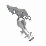 MagnaFlow 52216 oem grade manifold converter, side view of the turntable spin