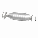 MagnaFlow 447210 carb direct-fit catalytic converter, side view of the turntable spin
