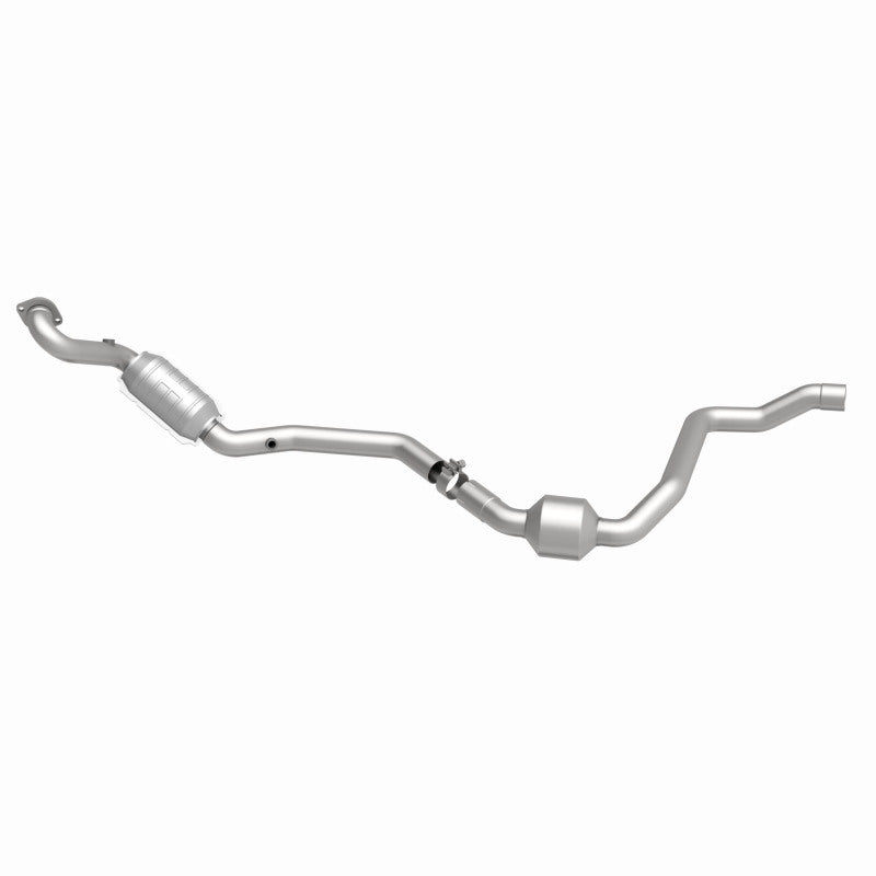 MagnaFlow 447263 carb direct-fit catalytic converter, side view of the turntable spin