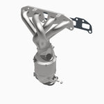 MagnaFlow 452019 carb manifold converter, front three-quarter view of the turntable spin