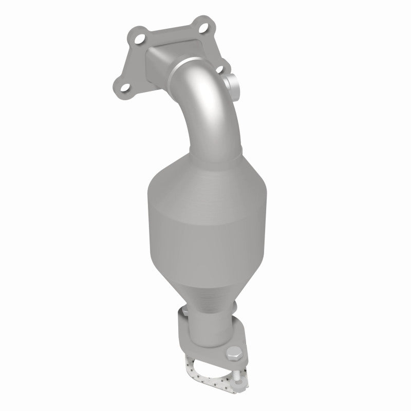 MagnaFlow 52185 oem grade direct-fit catalytic converter, rear three-quarter view of the turntable spin