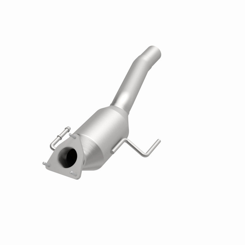 MagnaFlow 24186 hm grade direct-fit catalytic converter, opposite front three-quarter view of the turntable spin