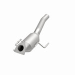 MagnaFlow 24186 hm grade direct-fit catalytic converter, opposite front three-quarter view of the turntable spin