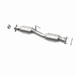 MagnaFlow 333313 carb direct-fit catalytic converter, opposite rear three-quarter view of the turntable spin