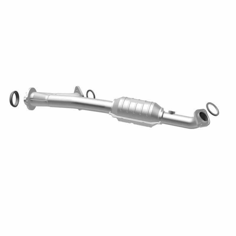 MagnaFlow 51798 oem grade direct-fit catalytic converter, opposite rear three-quarter view of the turntable spin