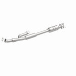 MagnaFlow 24420 hm grade direct-fit catalytic converter, front three-quarter view of the turntable spin