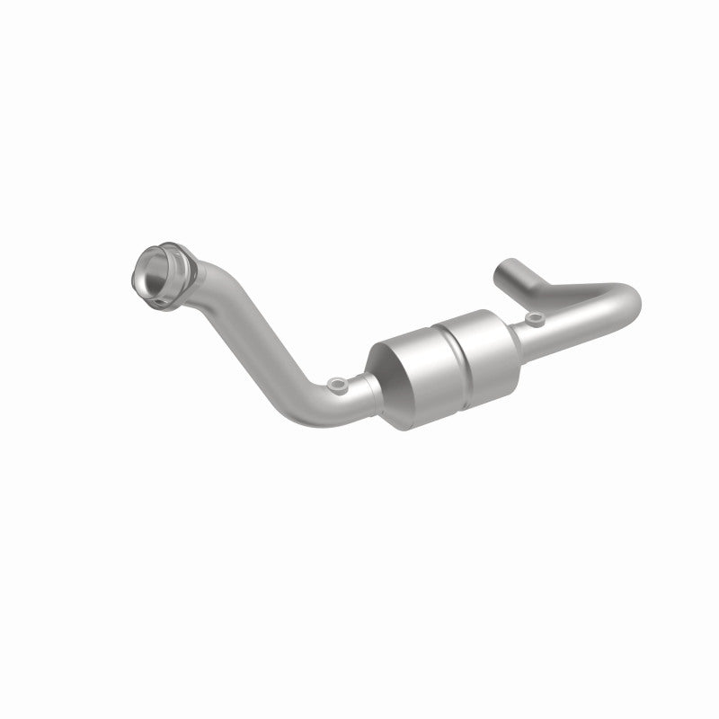 MagnaFlow 93250 hm grade direct-fit catalytic converter, front three-quarter view of the turntable spin