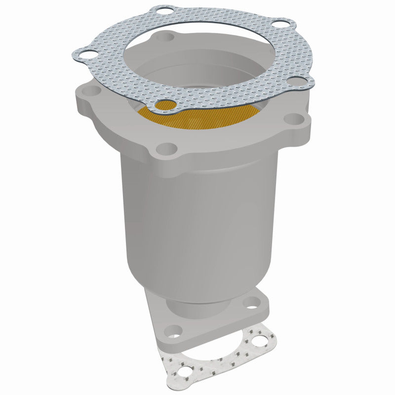 MagnaFlow 49299 oem grade direct-fit catalytic converter, side view of the turntable spin
